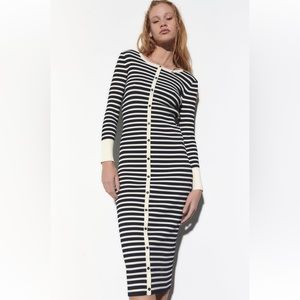 Zara | Dresses | Zara Long Knit Dress With Cut Outs Ecru Size S New With  Tags | Poshmark